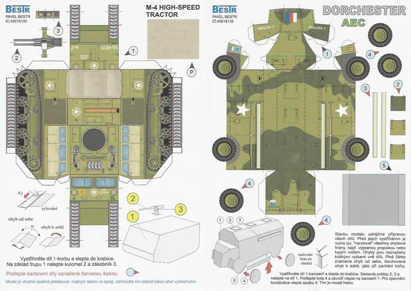 Papierový model - Tractor Ma  Dorchester AEC